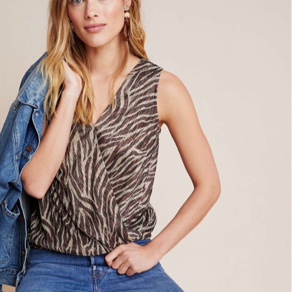 NWT Anthropologie eri + ali Kasi Shimmer Top